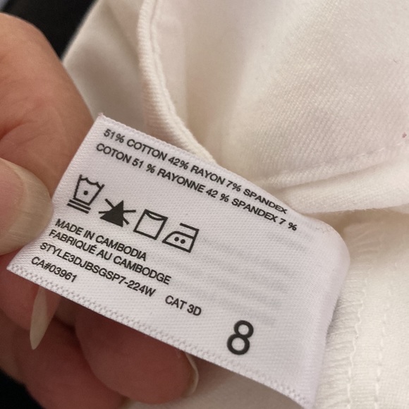 Alfred Sung White Cotton Pants Size 8 - Picture 6 of 6